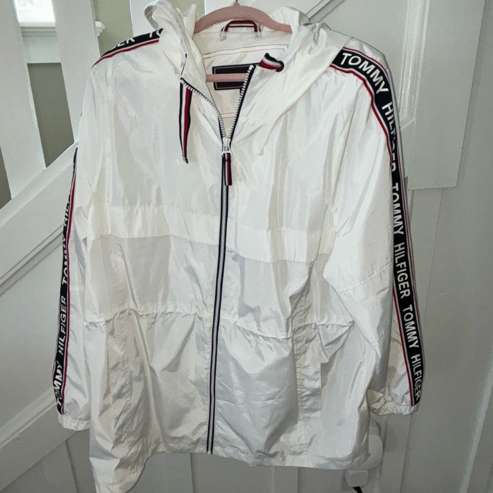Tommy Hilfiger White Windbreaker Jacket